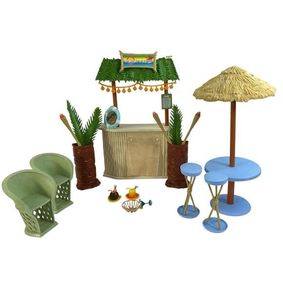 Vintage Barbie My Scene Guava Gulch Tiki Lounge Hut Bar Jammie In Jamaica 2003